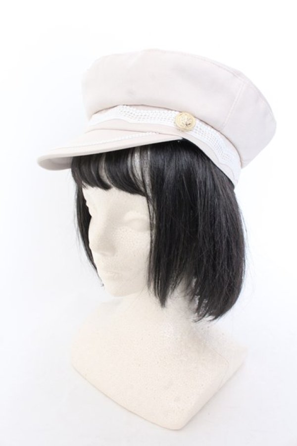 画像1: axes femme / 波型レースマリンキャスケット  ピンク O-25-02-12-009-AX-AC-OW-OS (1)