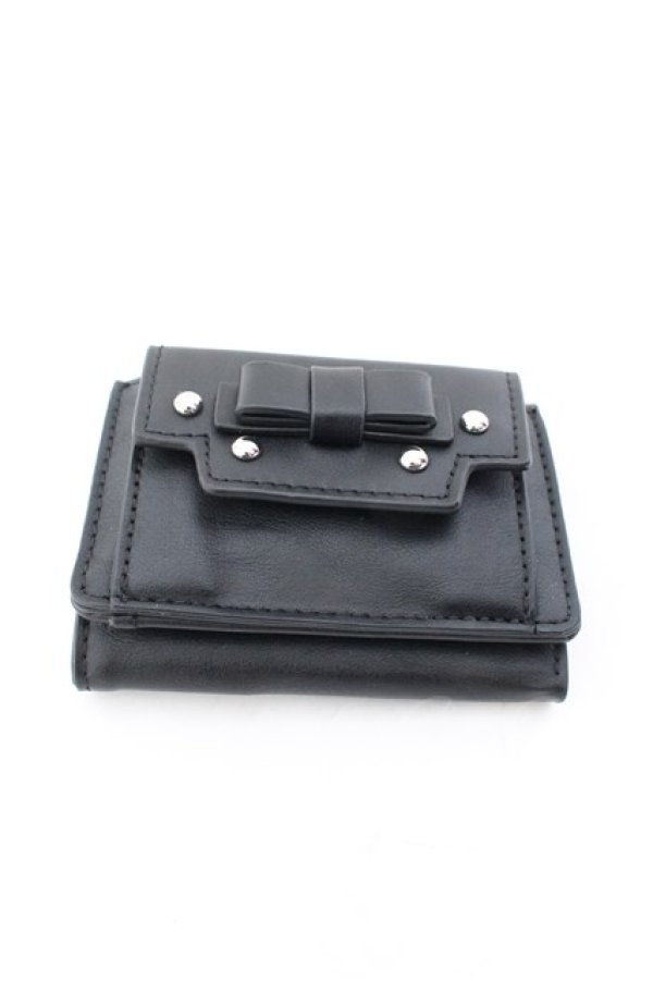 画像1: Candy Stripper / MY LITTLE CANDY RIBBON WALLET  ブラック O-25-02-12-012-PU-ZA-OW-OS (1)