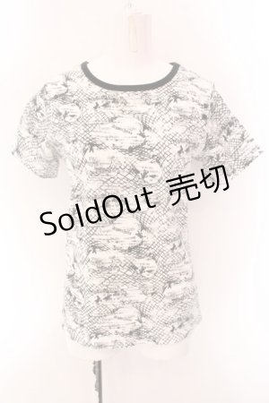 画像: ALGONQUINS / 英字柄Tシャツ  ホワイト×ブラック O-25-02-15-030-AL-TS-IG-OS