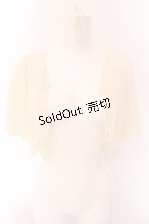 画像1: axes femme / シフォンドレッシーボレロ M アイボリー O-25-02-15-042-AX-TO-IG-OS (1)