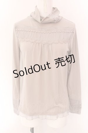 画像: axes femme / レース配色ハイネックカットソー M モカ系 O-25-02-15-045-AX-TO-IG-OS