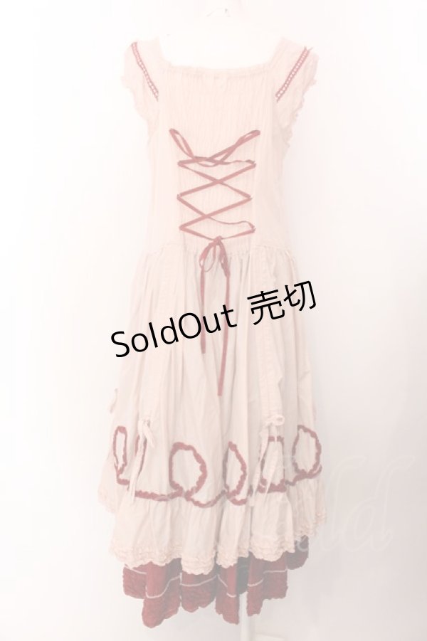 画像5: PINK HOUSE / 配色ローンノースリーブワンピース  ピンク×アカ O-25-02-15-060-LO-OP-IG-OS (5)