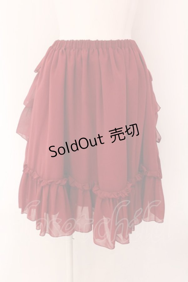 画像1: Victorian maiden / フリルシフォンアンダースカート  ワイン O-25-02-15-074-CL-SK-IG-OS (1)