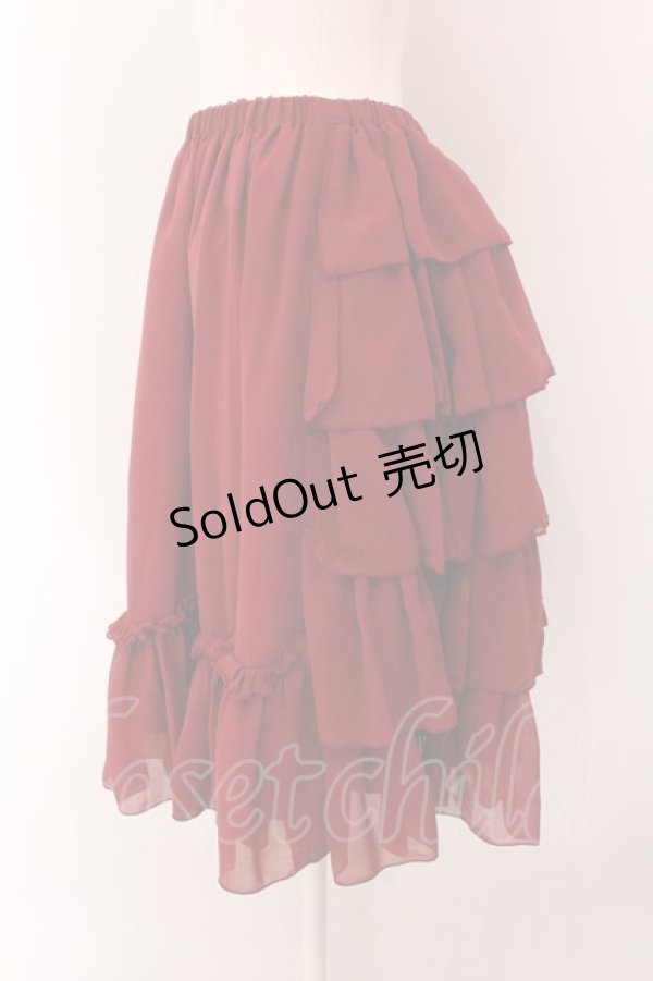画像2: Victorian maiden / フリルシフォンアンダースカート  ワイン O-25-02-15-074-CL-SK-IG-OS (2)