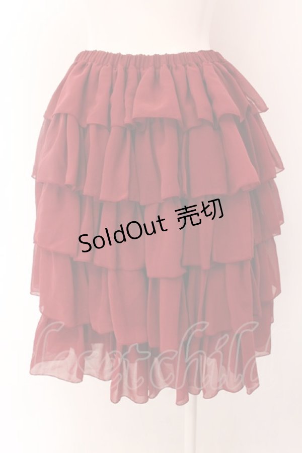 画像3: Victorian maiden / フリルシフォンアンダースカート  ワイン O-25-02-15-074-CL-SK-IG-OS (3)