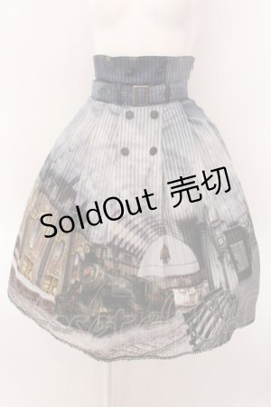 画像: ALICE and the PIRATES / The Wizarding platform 蒸気機関と霧の街の幻 スカート  ブルー O-25-02-15-010-PA-SK-IG-OS