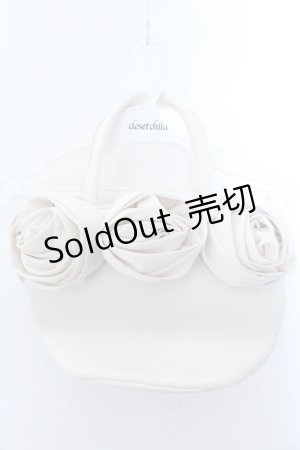 画像: 【SALE】Maison de FLEUR / ローズトートバッグ  アイボリー O-25-02-16-033-LO-BG-OW-ZT-K020