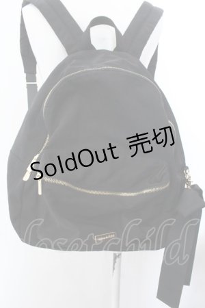 画像: Maison de FLEUR / 撥水加工リボンラウンドリュック  クロ O-25-02-16-038-LO-BG-OW-OS