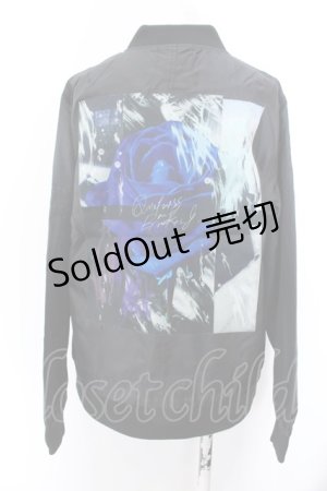 画像: KINGLYMASK / Blue Roseワッペンブルゾン M ブラック×ブルー O-25-02-16-007-PU-JA-OW-ZT