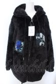 画像1: KINGLYMASK / ワッペンファーZIPパーカー M ブラック O-25-02-16-008-PU-JA-OW-ZT-C035 (1)