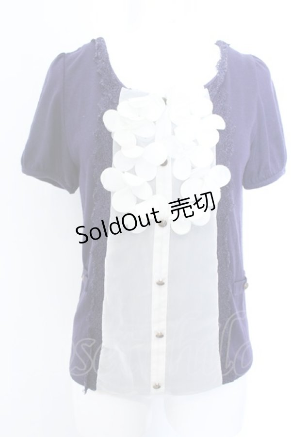 画像1: axes femme / 花モチーフ使いプルオーバー M パープル O-25-02-16-019-AX-TO-OW-OS (1)