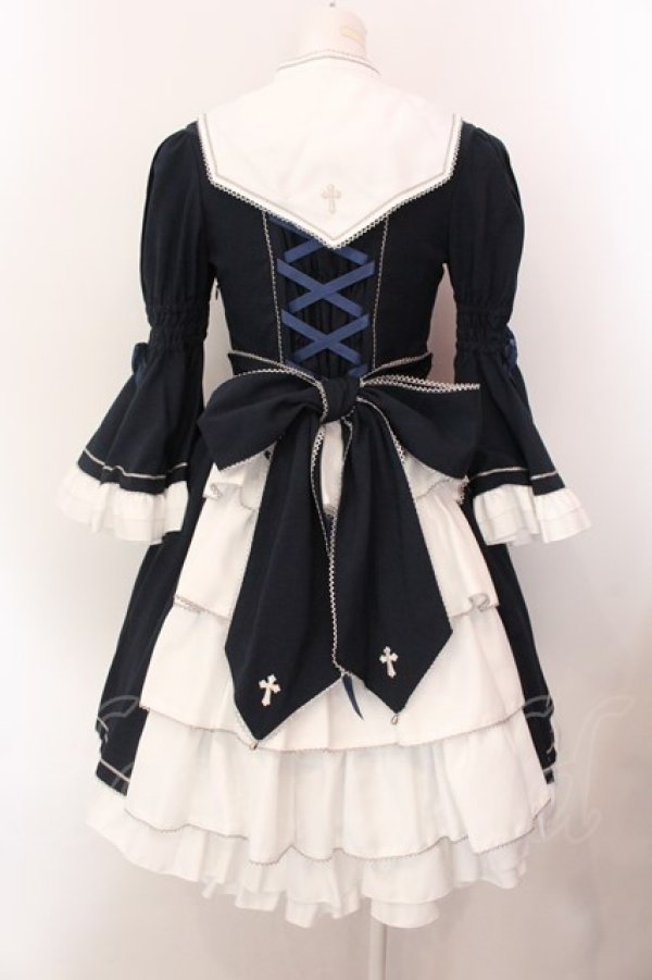 画像7: metamorphose / 乙女の祈りシスターワンピースセット  ネイビー×シロ O-25-02-18-035-ME-OP-IG-OS (7)