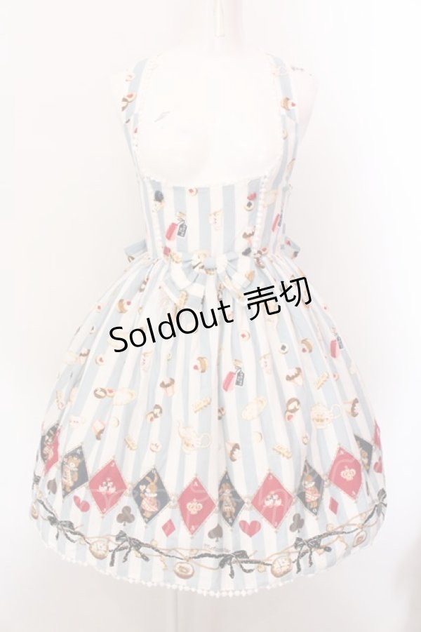 画像1: metamorphose / おかしなくにのTea Partyフロントあきジャンパースカート  サックス O-25-02-18-037-ME-OP-IG-OS (1)