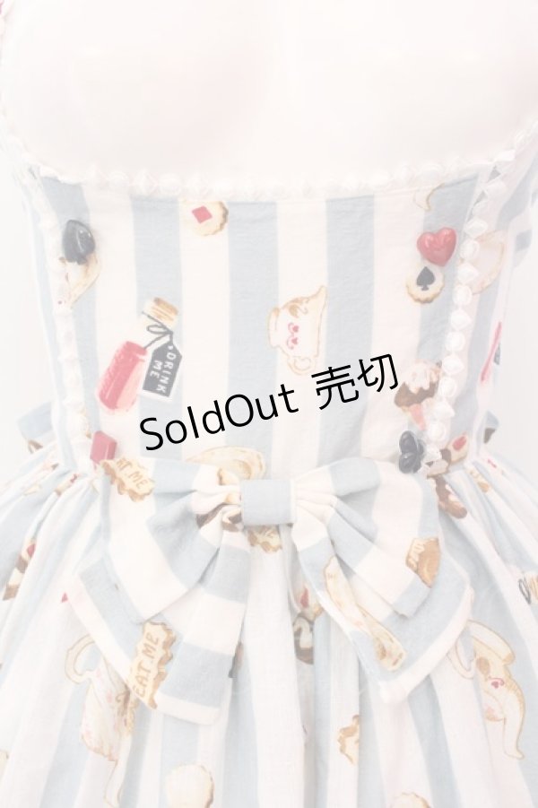 画像2: metamorphose / おかしなくにのTea Partyフロントあきジャンパースカート  サックス O-25-02-18-037-ME-OP-IG-OS (2)