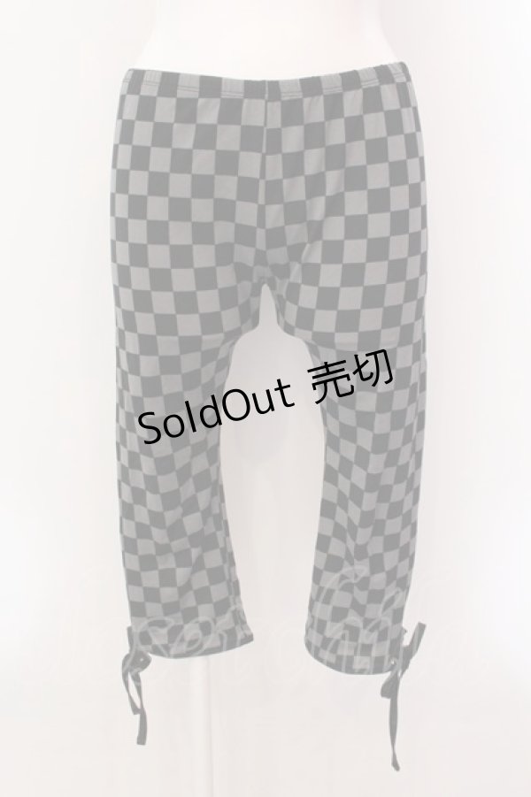画像1: ALGONQUINS / チェッカー柄レギンス  グレー×ブラック O-25-02-18-1003-AL-PA-IG-OS (1)
