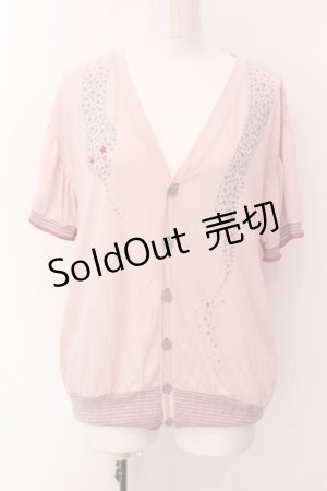 画像: ALGONQUINS / スタープリントカットパフカーディガン  ピンク O-25-02-18-1004-AL-TO-IG-OS