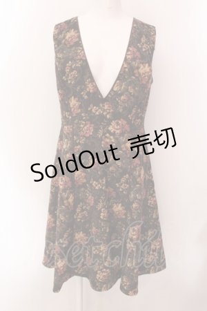 画像: axes femme / クラシカル花柄ワンピース  ブラウン O-25-02-18-070-AX-OP-IG-OS