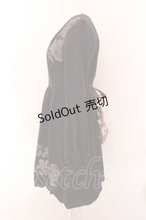 画像2: gouk / 着物衿風ニットワンピース  パープル O-25-02-18-076-GO-OP-IG-OS (2)