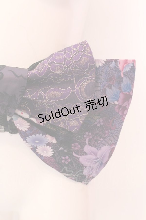 画像2: Qutie Frash / リボン帯コルセット  パープル×ブラック O-25-02-18-082-QU-ZA-IG-ZI (2)