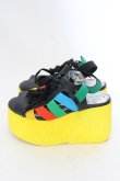 画像3: YOSUKE / 厚底サンダル 23cm イエロー×ブラック×マルチ O-25-02-18-092-PU-SH-IG-ZT346 (3)