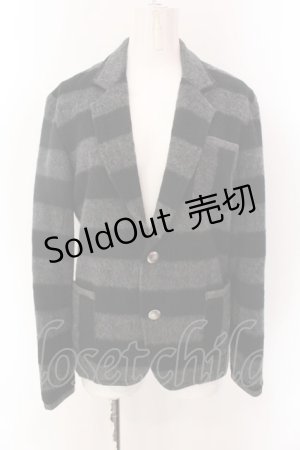 画像: MILKBOY / シャギーボーダーブレザージャケット S グレー×ブラック O-25-02-18-014-MB-JA-IG-OS