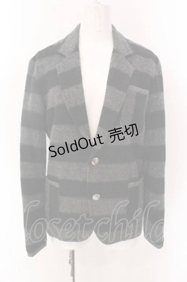 画像1: MILKBOY / シャギーボーダーブレザージャケット S グレー×ブラック O-25-02-18-014-MB-JA-IG-OS (1)