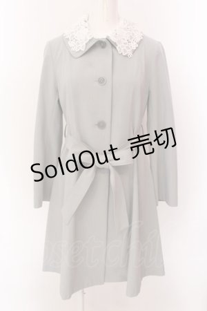 画像: Jane Marple / フラワーレースカラーのスプリングコート M ブルーグレー O-25-02-19-031-JM-CO-OW-OS