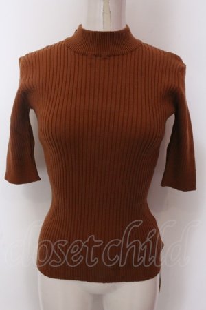 画像: FA（Fi.n.t） / バックリボンリブニット半袖プルオーバー F キャメル O-25-02-19-1031-LO-TO-OW-ZT079