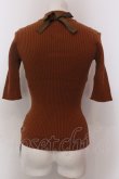 画像2: FA（Fi.n.t） / バックリボンリブニット半袖プルオーバー F キャメル O-25-02-19-1031-LO-TO-OW-ZT079 (2)