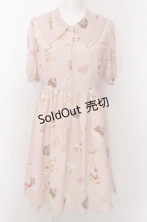 画像1: MILK / プティフールワンピース  ピンクホイップ O-25-02-19-1042-ML-OP-IG-OS (1)