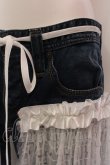 画像2: lilLilly / リメイクチュールデニムパンツ  インディゴ×シロ O-25-02-19-1005-LO-PA-OW-ZT090 (2)