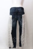 画像4: lilLilly / リメイクチュールデニムパンツ  インディゴ×シロ O-25-02-19-1005-LO-PA-OW-ZT090 (4)