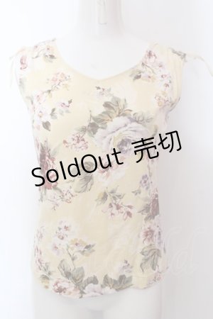 画像: INGEBORG / リボン使い花柄タンクトップ S イエロー O-25-02-19-1008-LO-TO-OW-ZT089