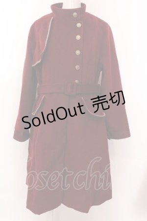 画像: axes femme / ミリタリー風連釦コート M ワイン O-25-02-19-1075-AX-CO-YM-C040