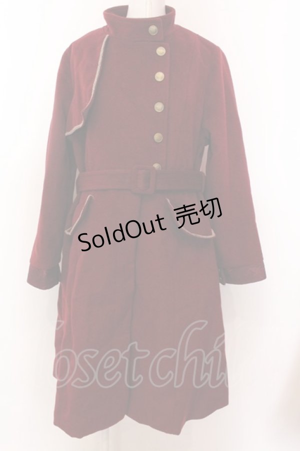 画像1: axes femme / ミリタリー風連釦コート M ワイン O-25-02-19-1075-AX-CO-YM-C040 (1)