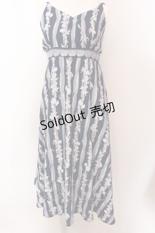 画像1: axes femme POETIQUE / コーラルストライプマリンワンピース M ネイビー O-25-02-19-1078-AX-OP-IG-OS (1)