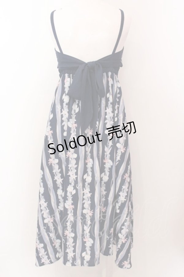 画像4: axes femme POETIQUE / コーラルストライプマリンワンピース M ネイビー O-25-02-19-1078-AX-OP-IG-OS (4)