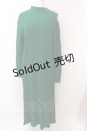 画像: 【SALE】axes femme / ジャガードニットワンピース F グリーン O-25-02-19-1089-AX-OP-IG-ZT023