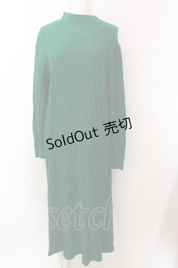 画像1: 【SALE】axes femme / ジャガードニットワンピース F グリーン O-25-02-19-1089-AX-OP-IG-ZT023 (1)