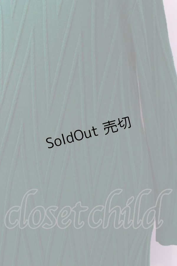 画像2: 【SALE】axes femme / ジャガードニットワンピース F グリーン O-25-02-19-1089-AX-OP-IG-ZT023 (2)