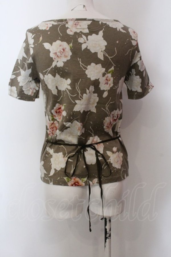 画像3: INGEBORG / フラワー総柄ロゴTシャツ S グレージュ O-25-02-19-1009-LO-TS-YM-ZT089 (3)