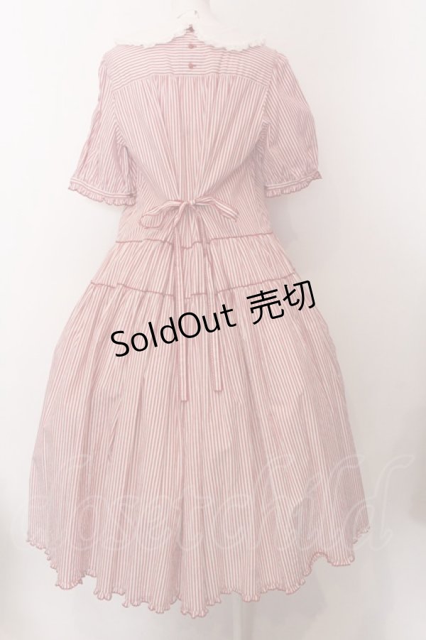 新品未使用　obli ピンクストライプワンピース ストライプワンピース ピンク - メルカリ