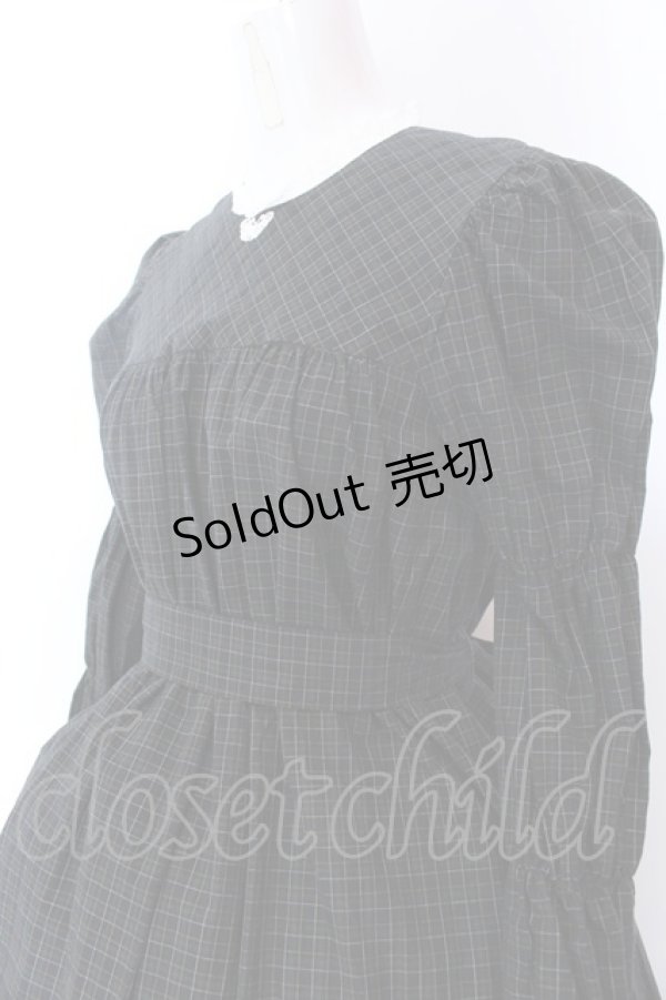 画像2: MILK / シャトーDress  ダークグリーンチェック O-25-02-19-1113-ML-OP-OW-ZT103 (2)