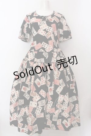 画像: PINK HOUSE / トランプ柄ワンピース  クロ O-25-02-19-1012-LO-OP-IG-ZS