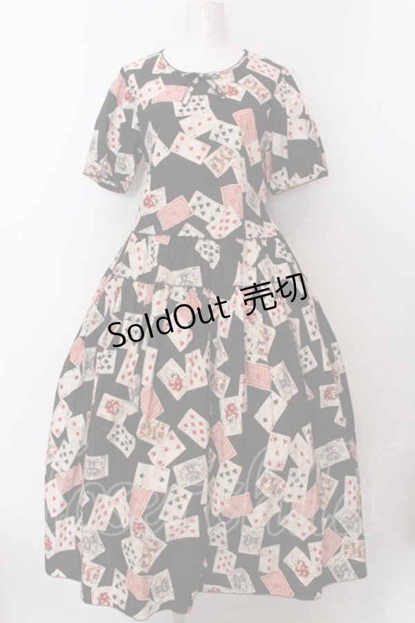 画像1: PINK HOUSE / トランプ柄ワンピース  クロ O-25-02-19-1012-LO-OP-IG-ZS (1)