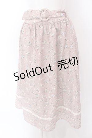 画像: Fi.n.t / レース使い小花柄ギャザースカート  ピンク O-25-02-19-1131-CA-SK-IG-ZT181