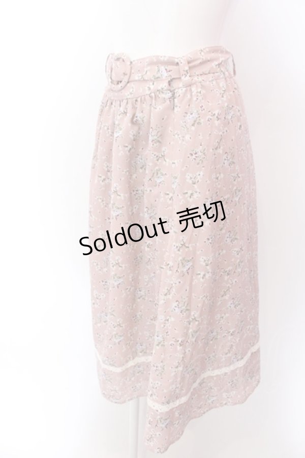 画像2: Fi.n.t / レース使い小花柄ギャザースカート  ピンク O-25-02-19-1131-CA-SK-IG-ZT181 (2)