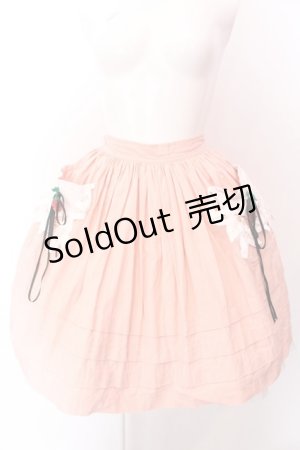 画像: MILK / いちご編みぐるみギャザースカート  ピンク O-25-02-19-1133-ML-SK-OW-OS
