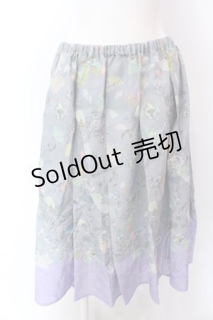 画像: Franche Lippee / ユニコーン柄スカート M グレー O-25-02-19-1134-LO-SK-IG-ZT181