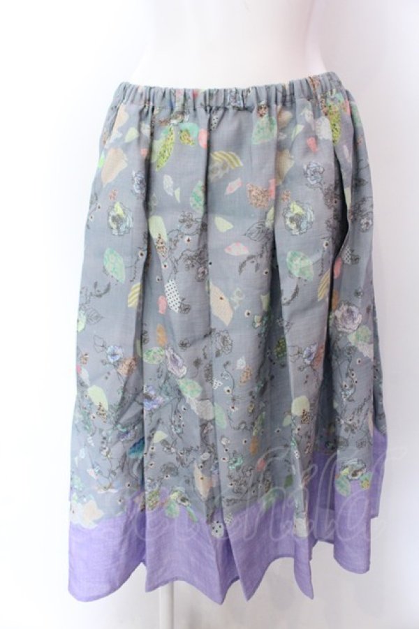 画像1: Franche Lippee / ユニコーン柄スカート M グレー O-25-02-19-1134-LO-SK-IG-ZT181 (1)